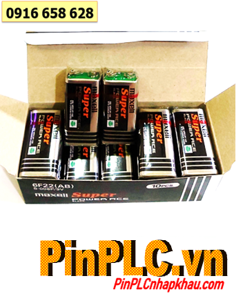 COMBO 1hộp=10viên Pin 9v Maxell 6F22(AB) Super Power ACE chính hãng _Giá chỉ 149.000/HỘP